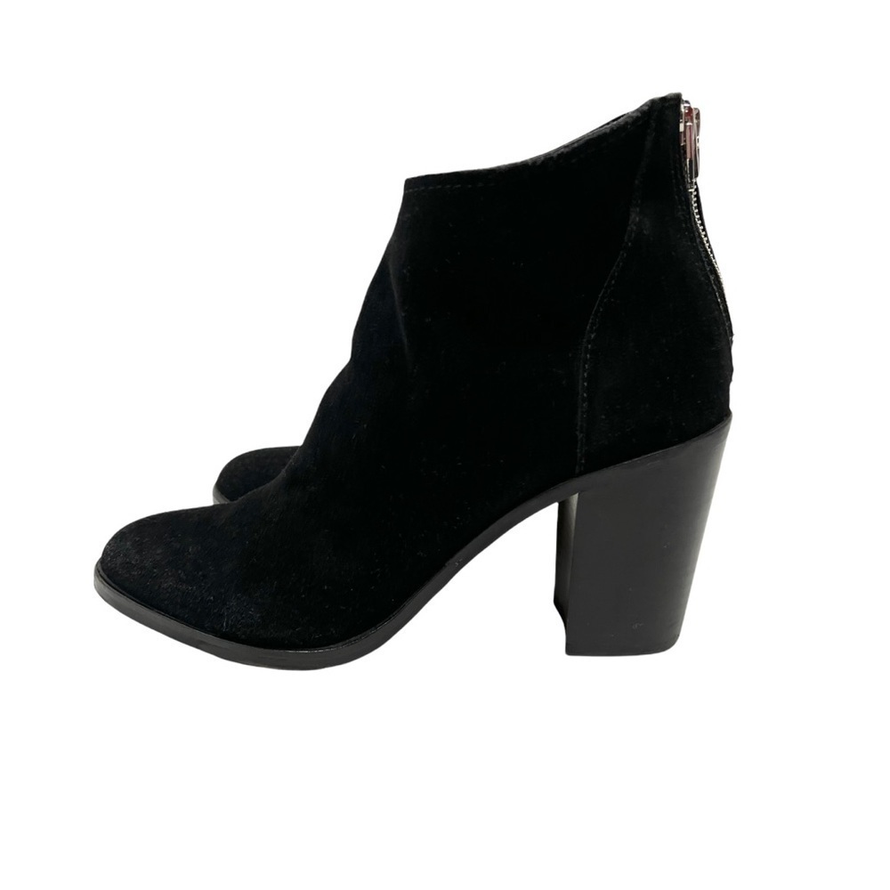 Dolce Vita Stevie Black Suede Leather Zip Back Heeled Ankle Booties Women 9